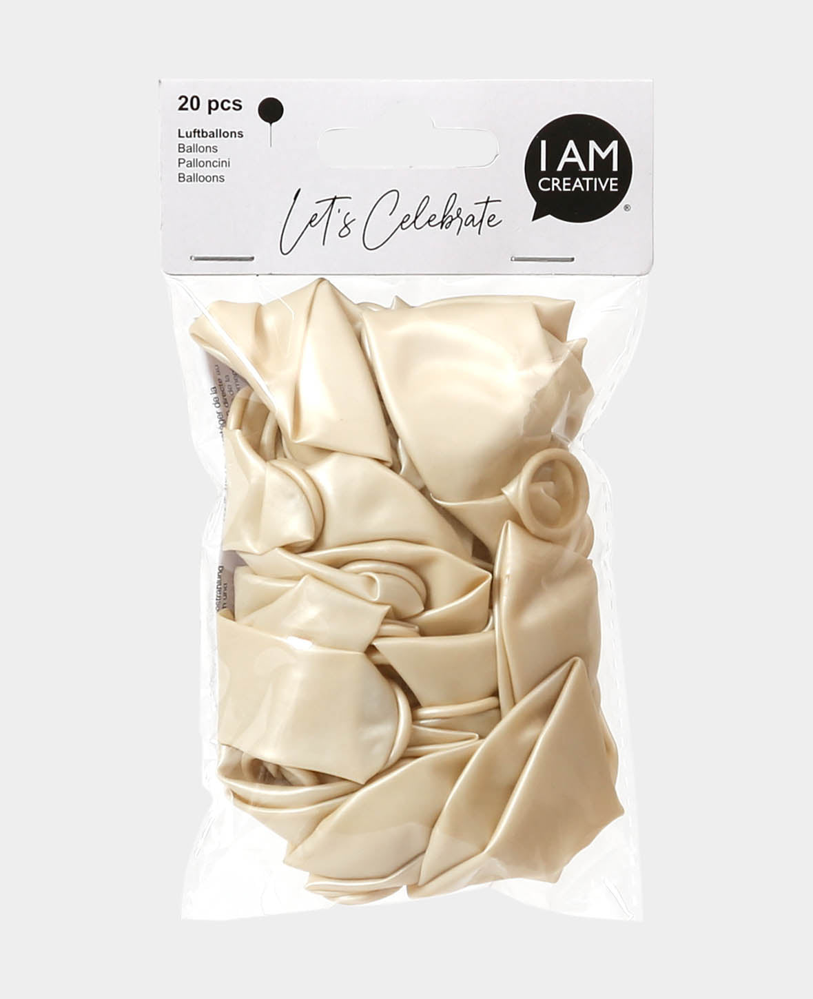 Let’s Celebrate, Balloons 20 pieces in metallic cream, approx. ø 27 cm