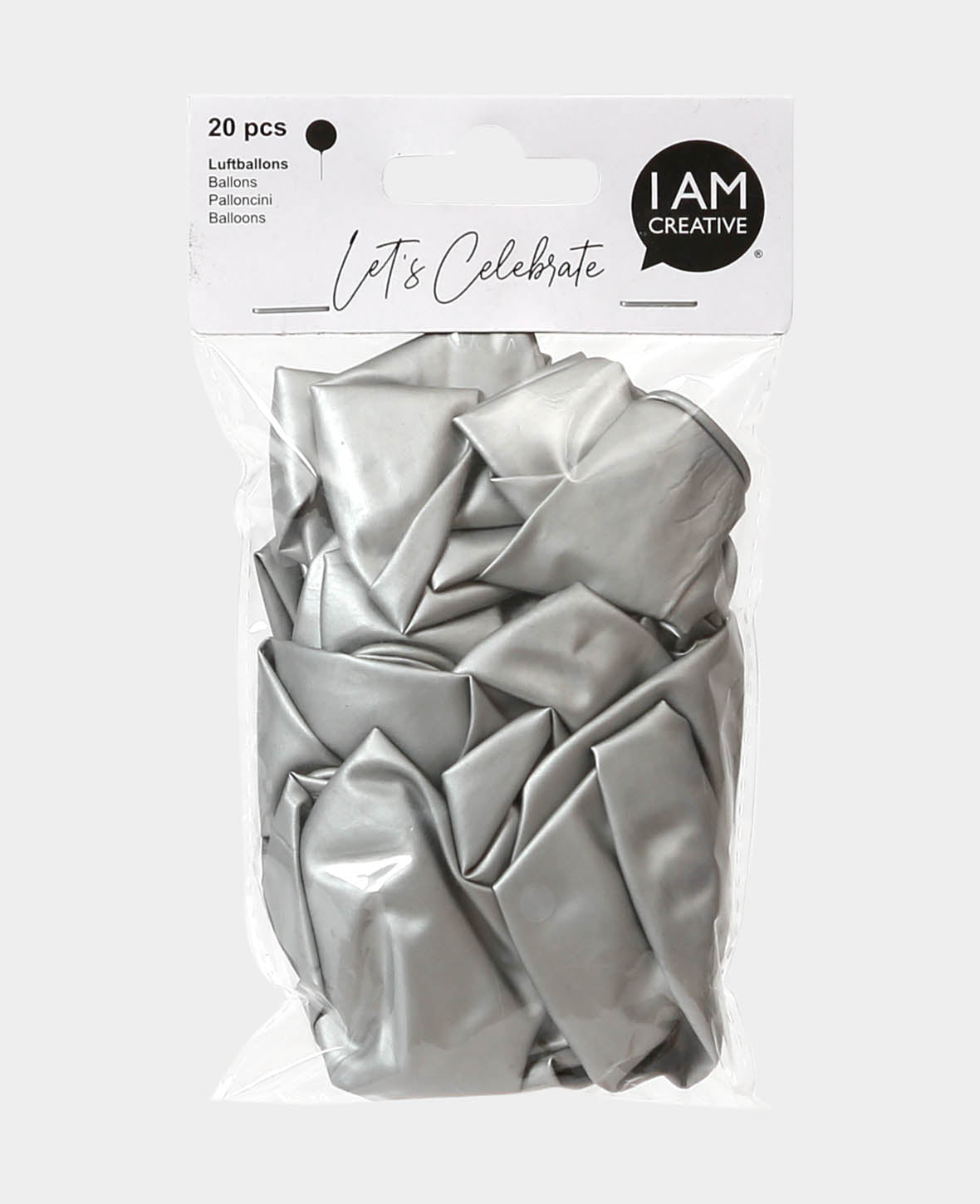 Let’s Celebrate, Balloons 20 pieces in metallic silver, approx. ø 27 cm