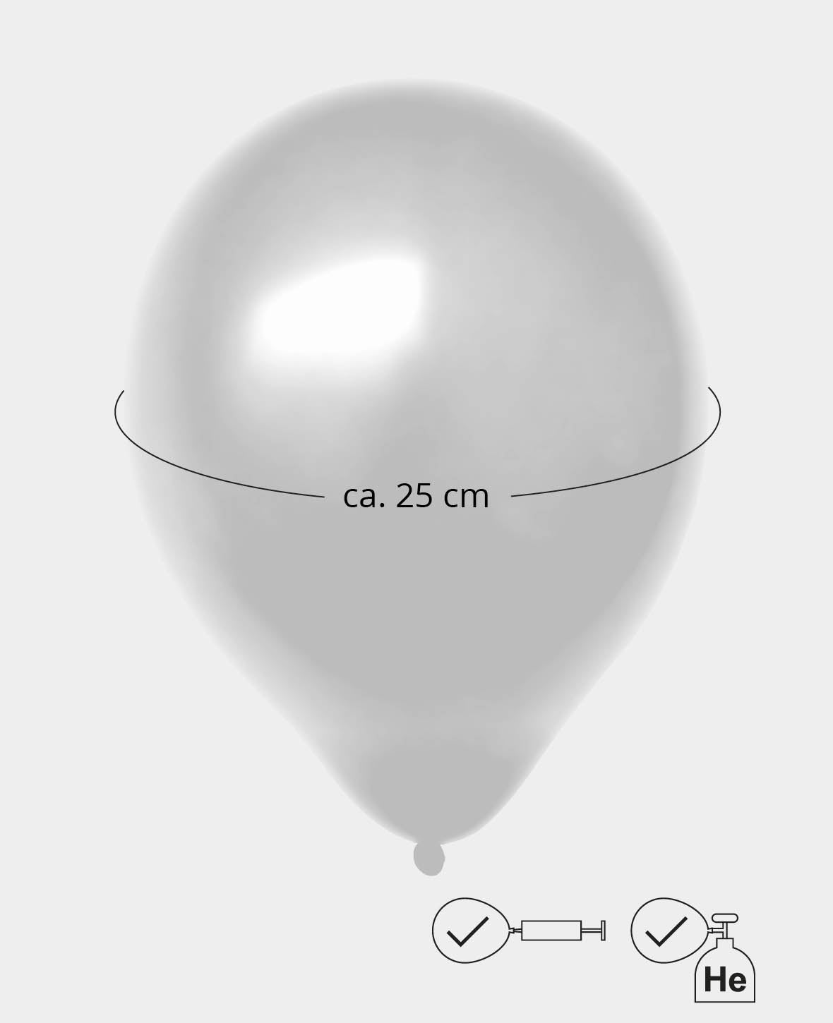 Let’s Celebrate, Luftballone 20 Stück in metallic silber, ca. ø 27 cm