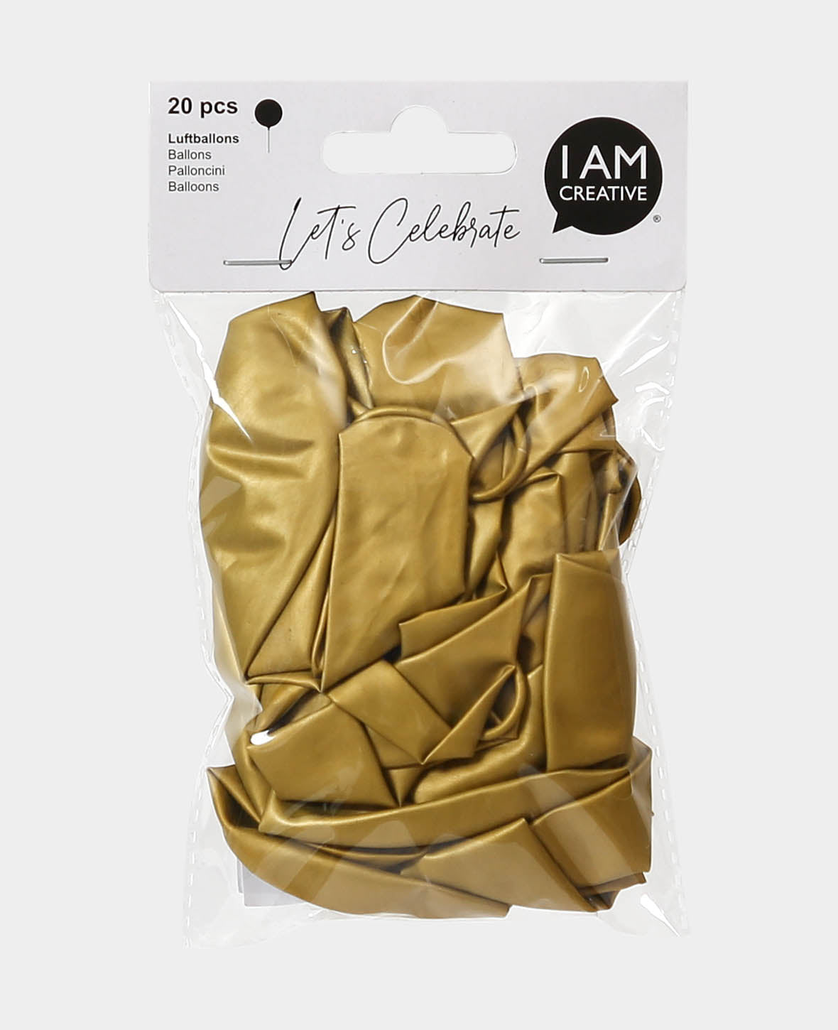 Let's Celebrate Balloons, 20 pieces, gold, approx. ø 27 cm