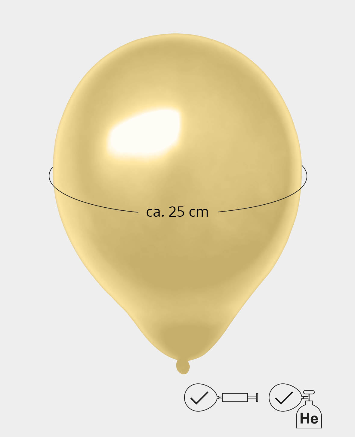 Célébrons les ballons de baudruche, 20 pièces, or, env. ø 27 cm