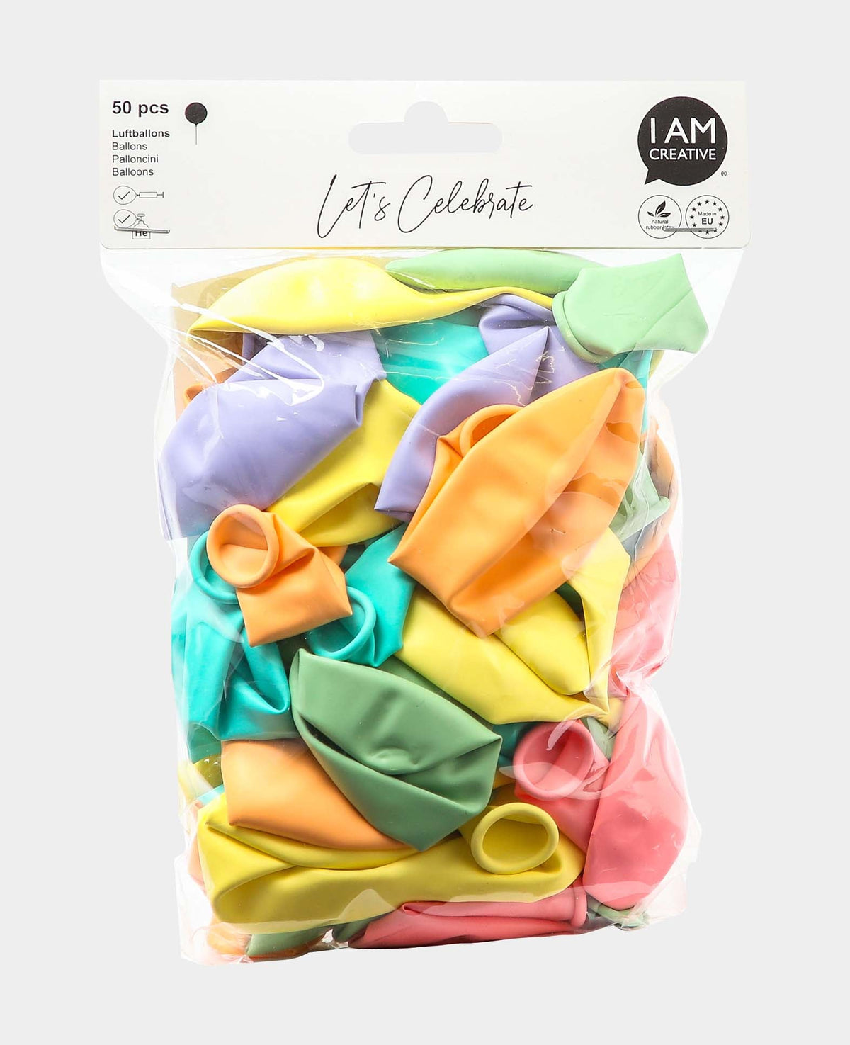 Balloons, pastel colors, approx. 27 cm, 50 pcs.