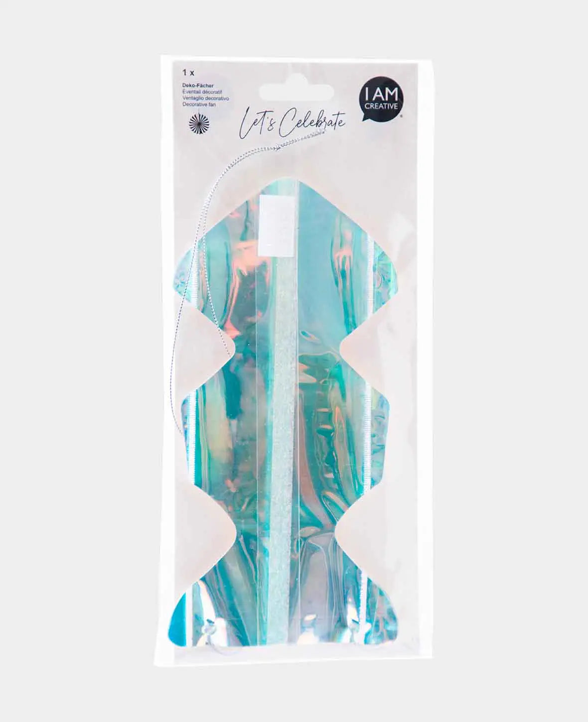 Decorative Hanging Fan, ideal for parties, weddings, birthdays and other festive occasions, iridescent/rainbow, ø 45 cm