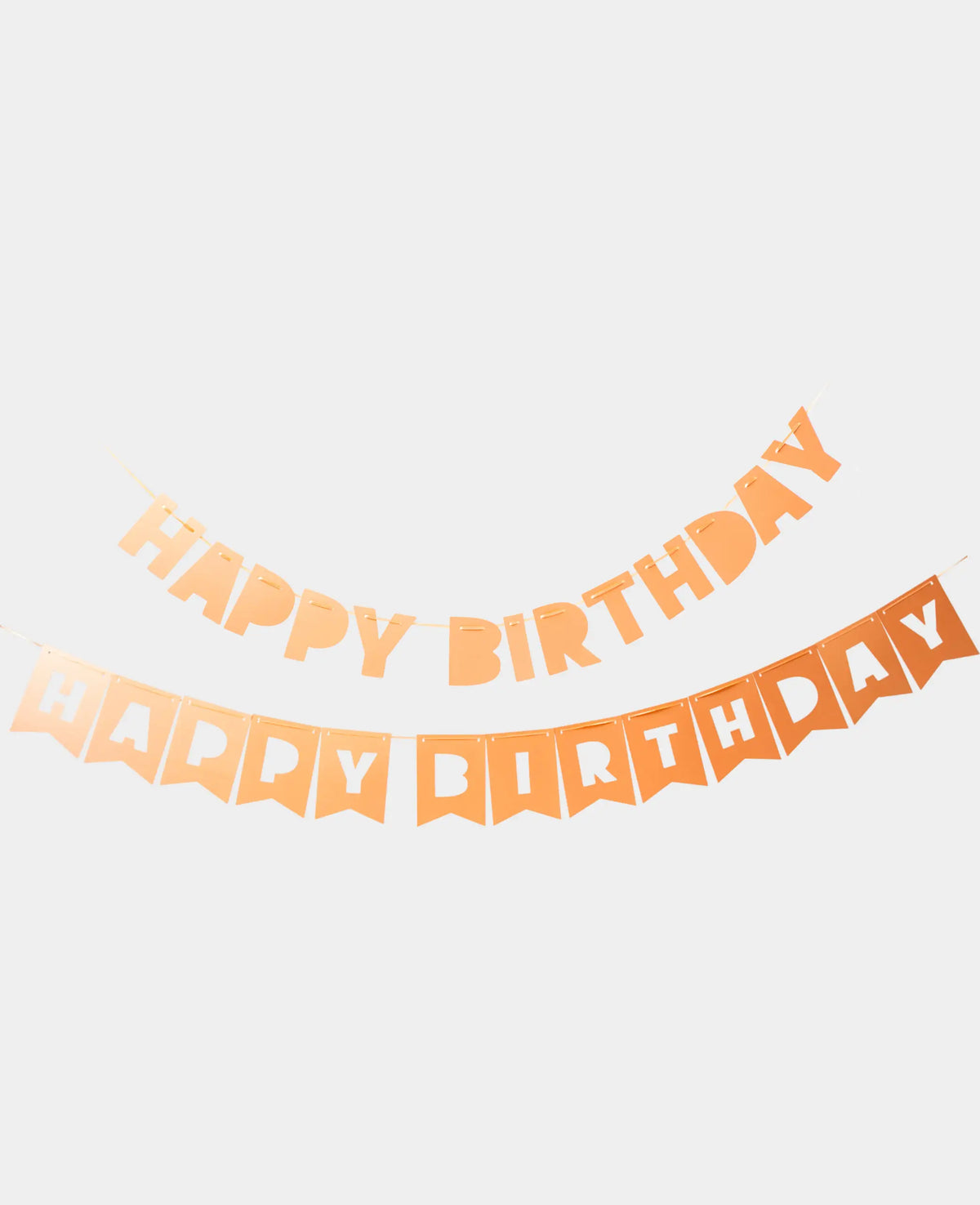 Banner Garland "Happy Birthday" for hanging, salmon, 230 cm, 2 pcs.