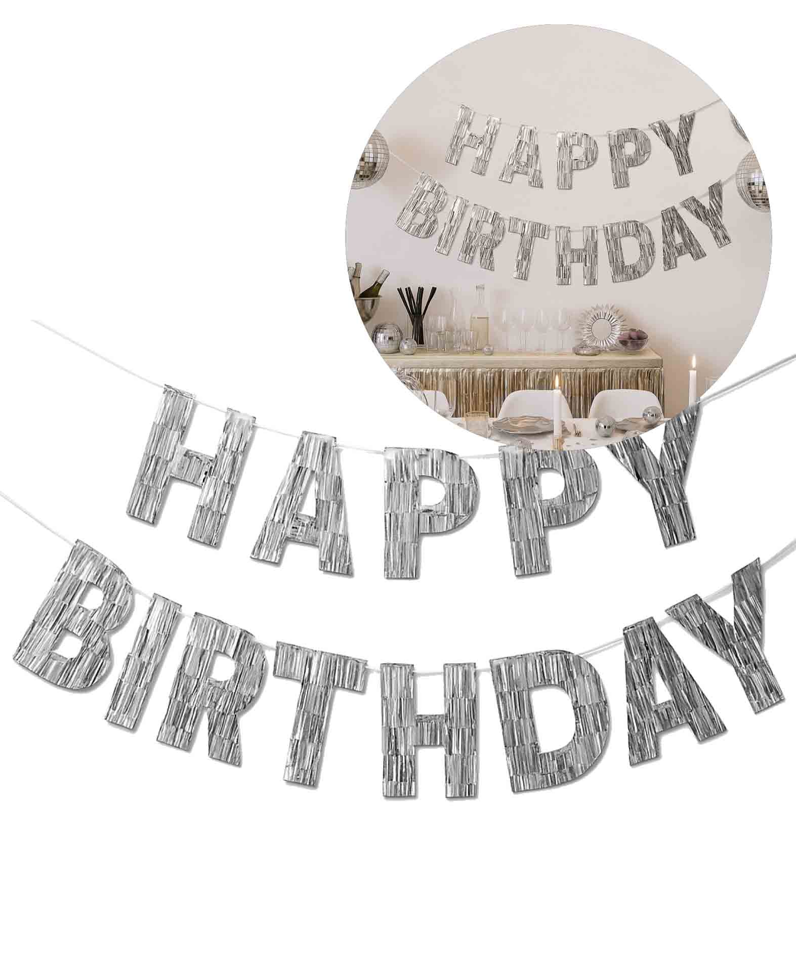 Bannière Joyeux Anniversaire, Argent