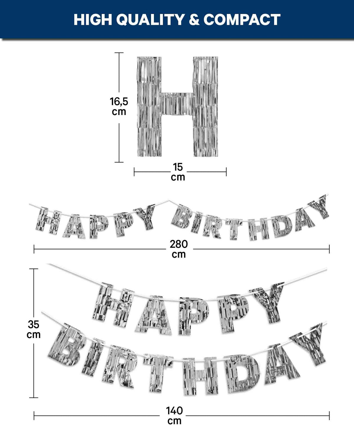 Bannière Joyeux Anniversaire, Argent