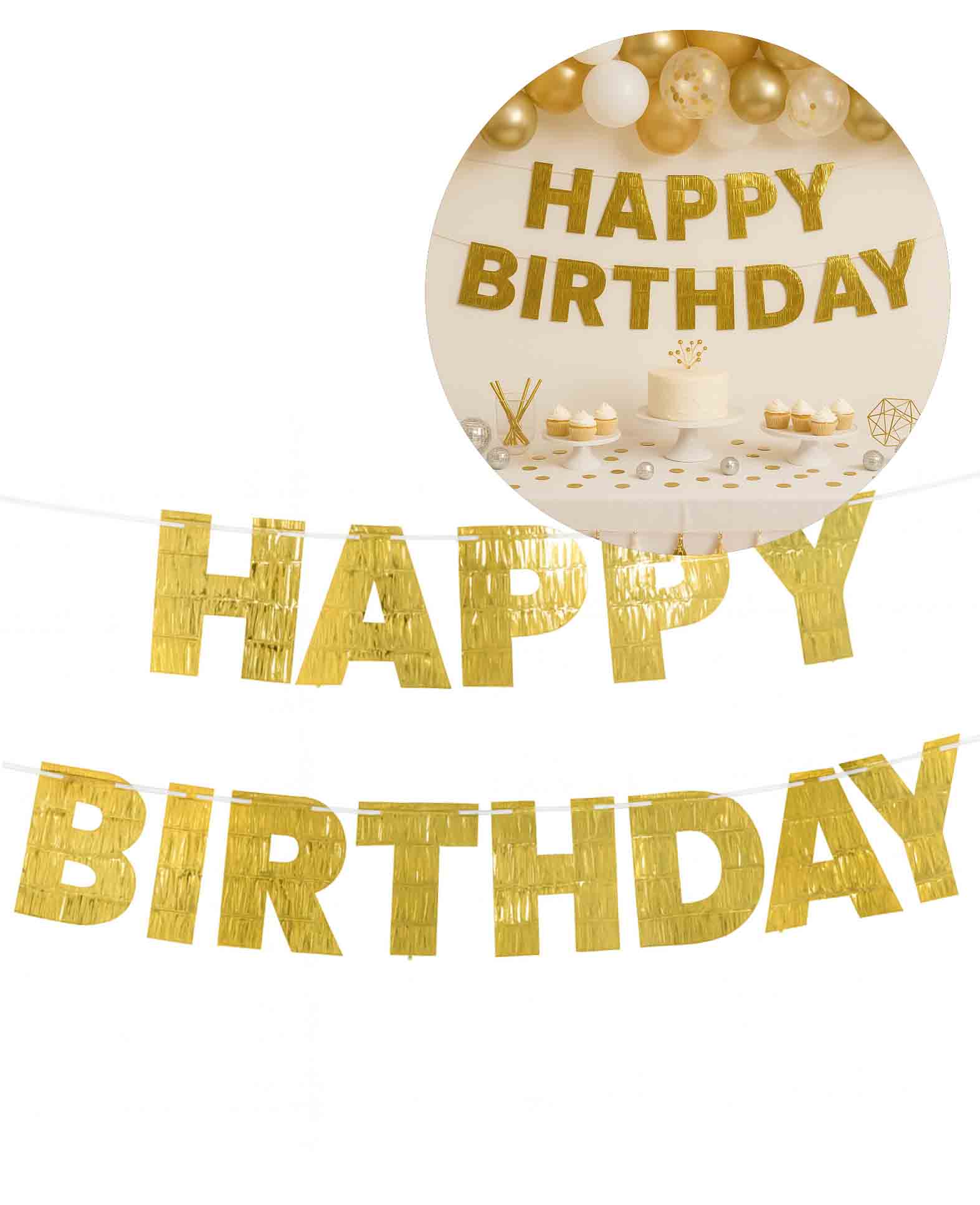 Bannière Joyeux Anniversaire, Or