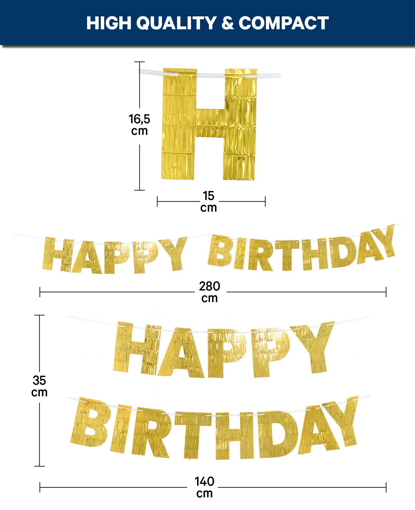 Bannière Joyeux Anniversaire, Or