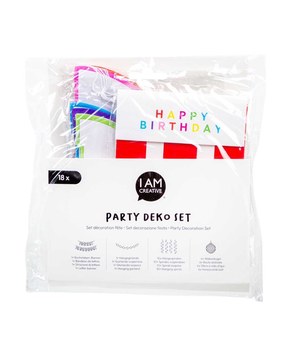 Party Set, Happy Birthday, bunt, 18 tlg.