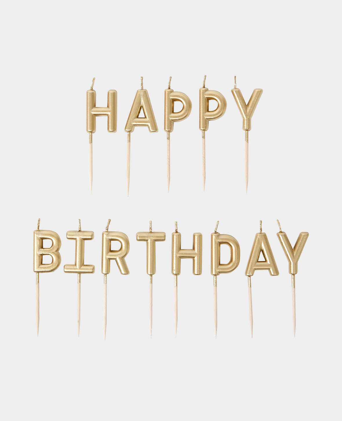 Birthday Candles Happy Birthday gold, 13 pcs.