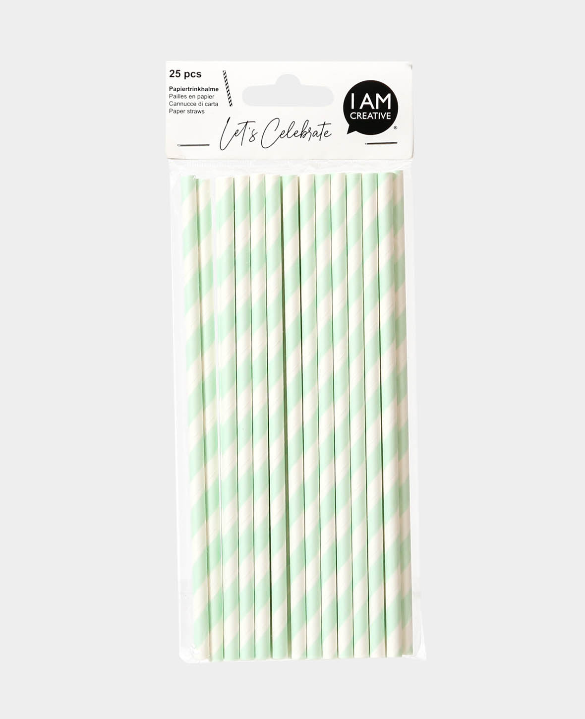 Papiertrinkhalme, Mint, 9.5 cm, 25 Stk.