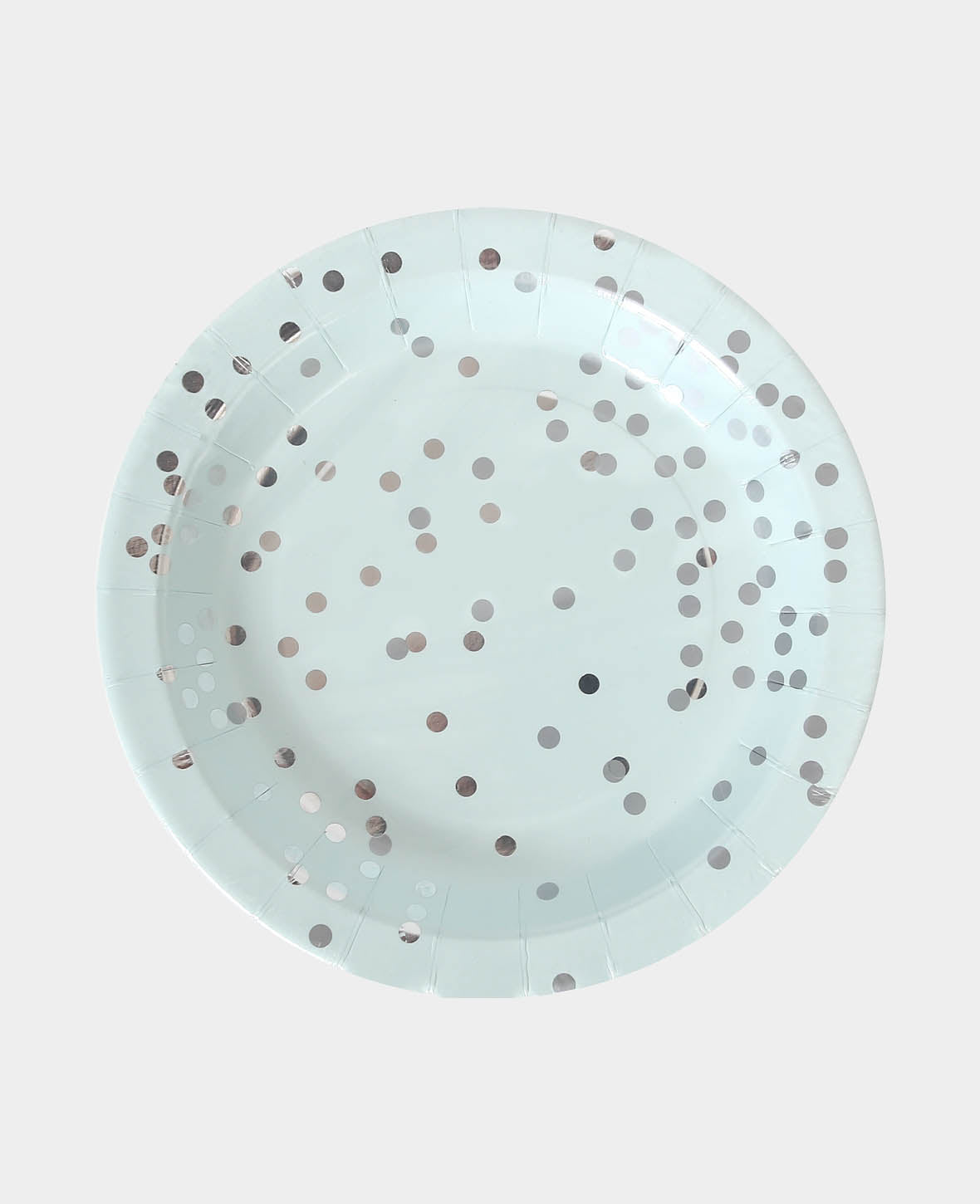 Pappteller, Partyteller aus Pappe in Mint mit silbernen Tupfen für Party, Grillfeste und Geburtstage, ø 18.5 cm, 8 Stk.