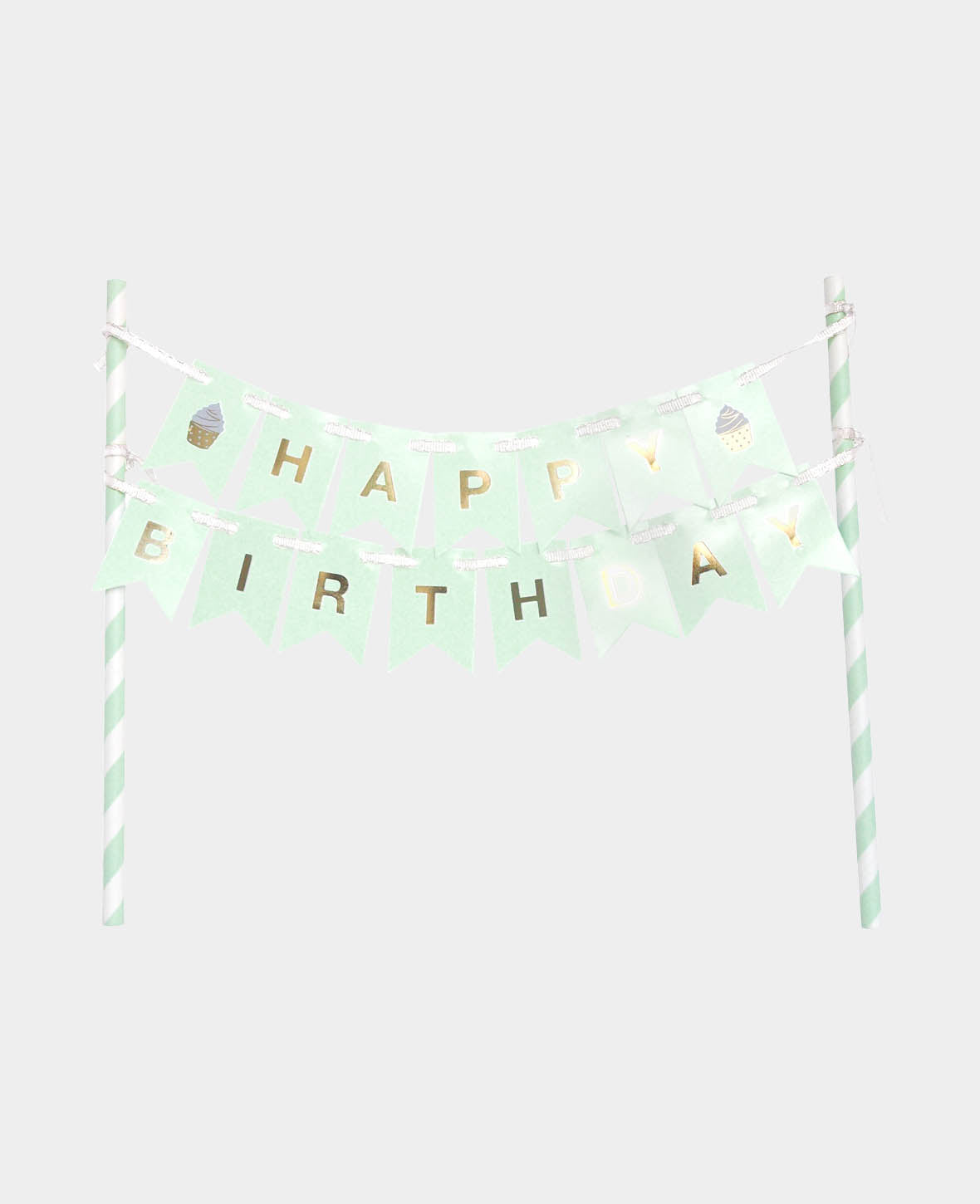 Torten Topper Birthday, Mint, 28 x 19.5 cm