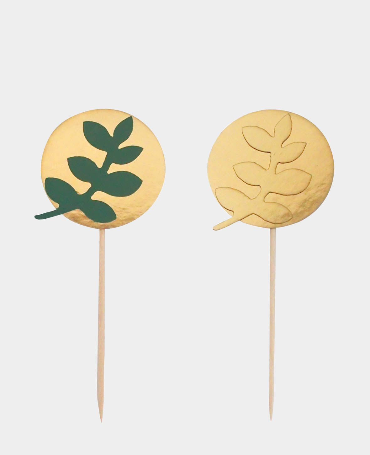 Foil Picks gold, Cupcake Toppers, Appetizer Picks, 8 pcs.