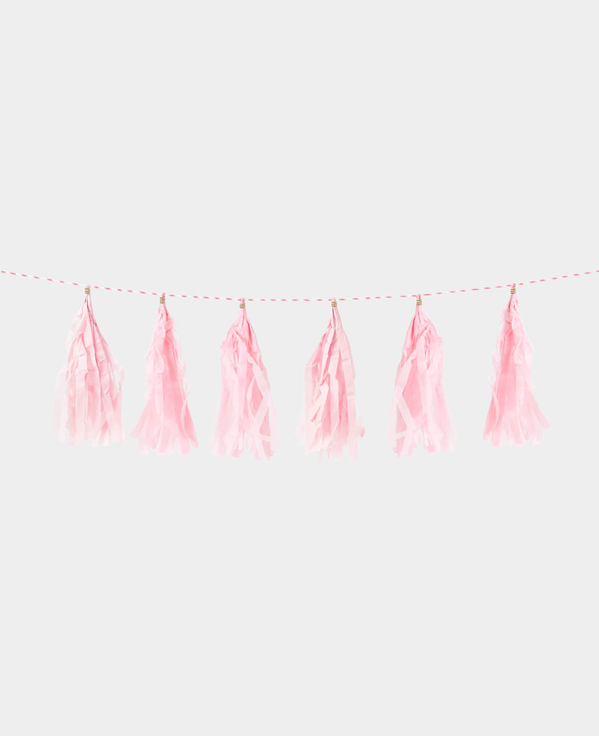 Guirlande de pompons en papier rose, 28 cm x 3 m