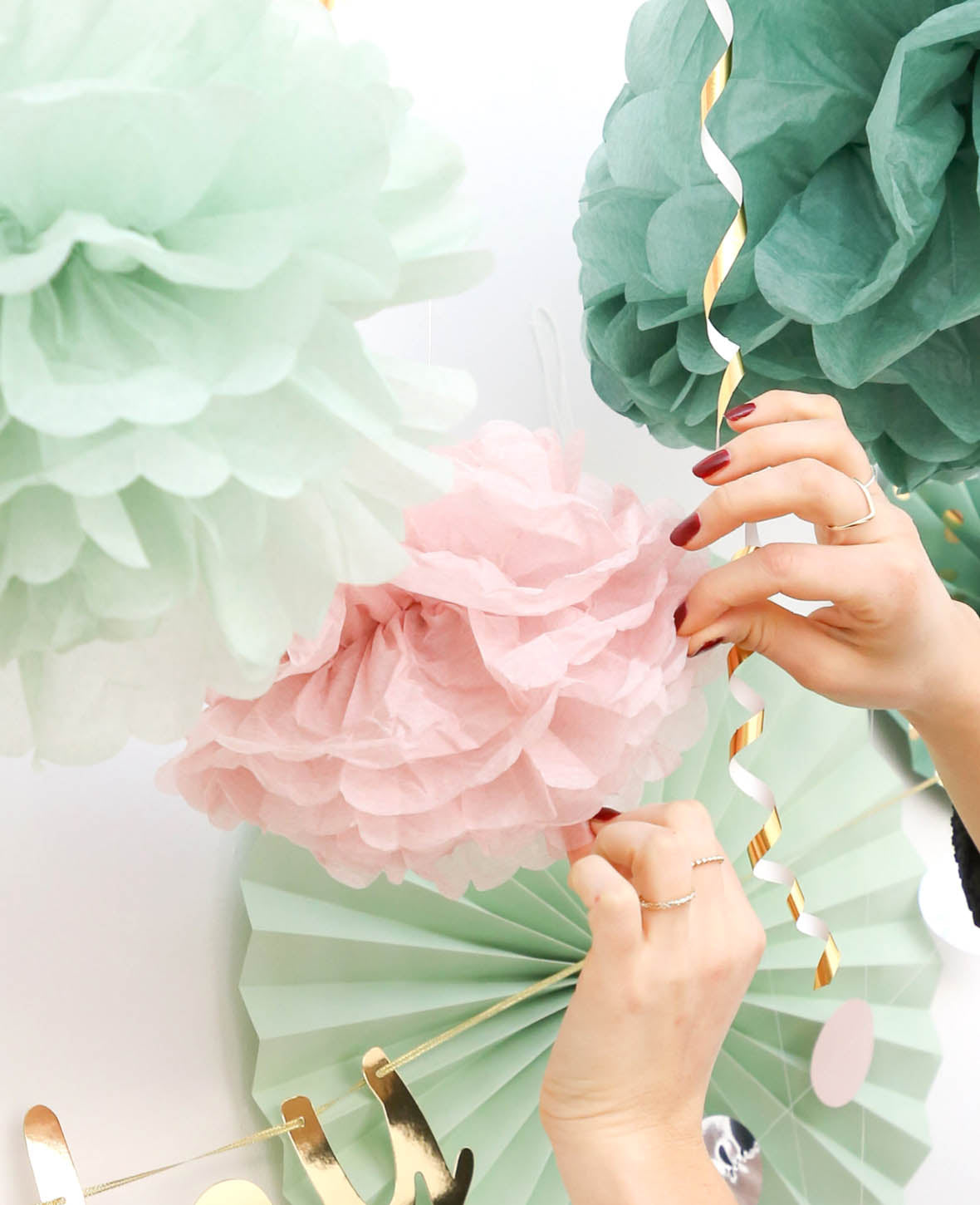 Pom Pom Set pink, 3 pcs.