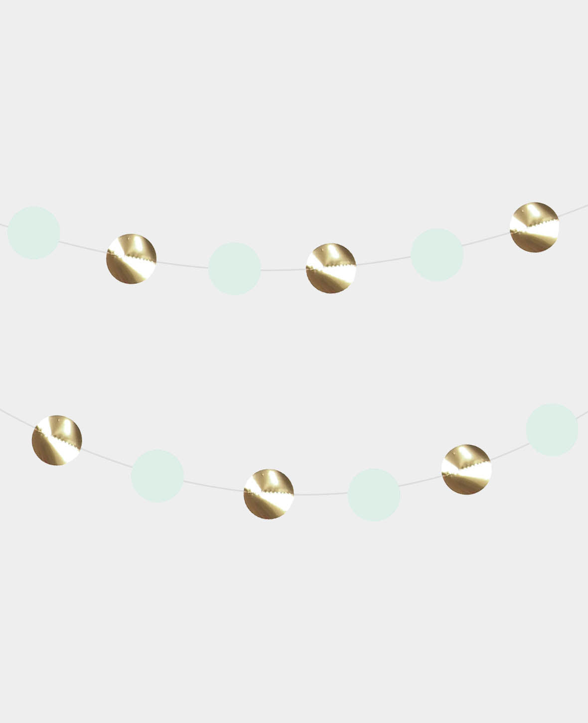 Garland dots mint / gold, 3 m