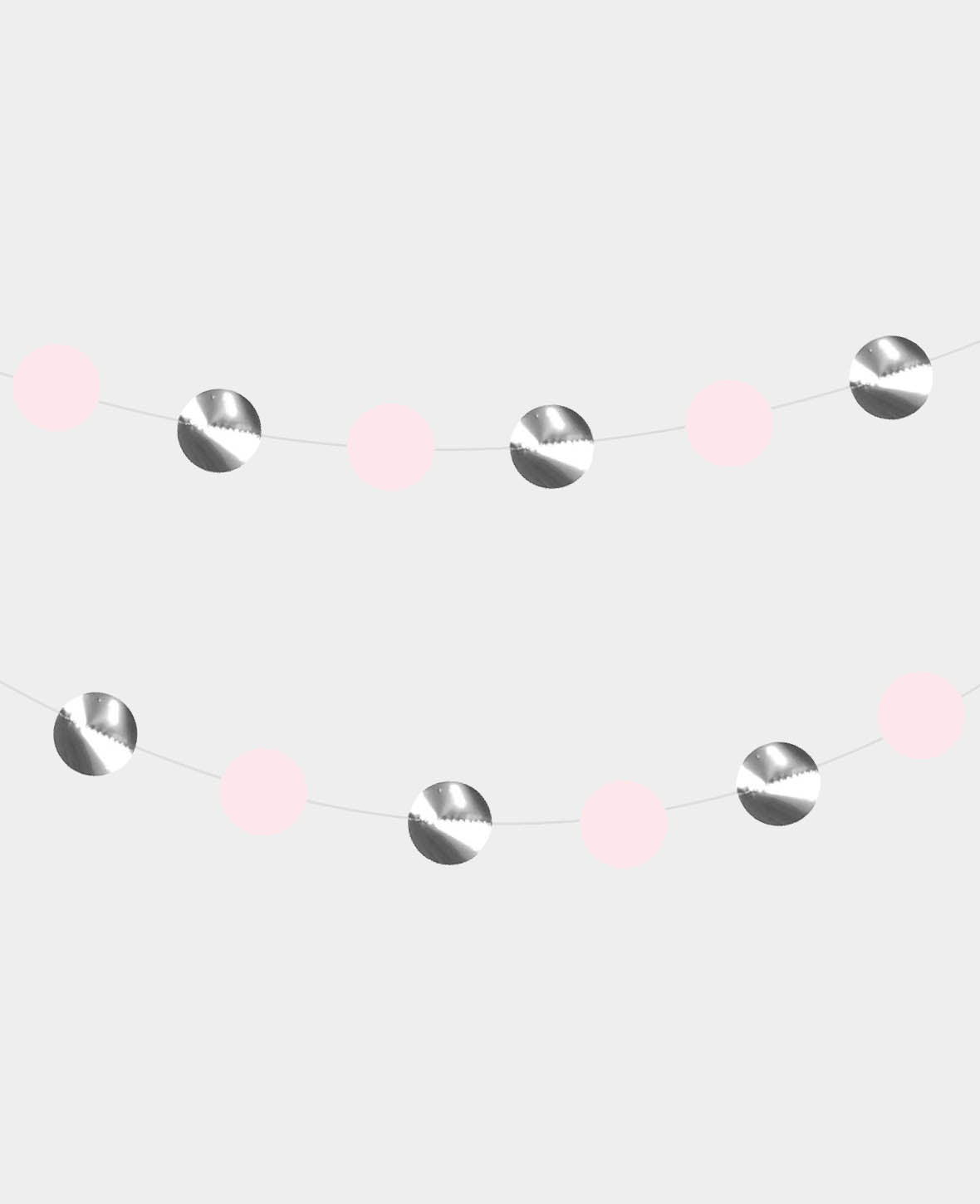 Guirlande à pois rose/argent, 3 m