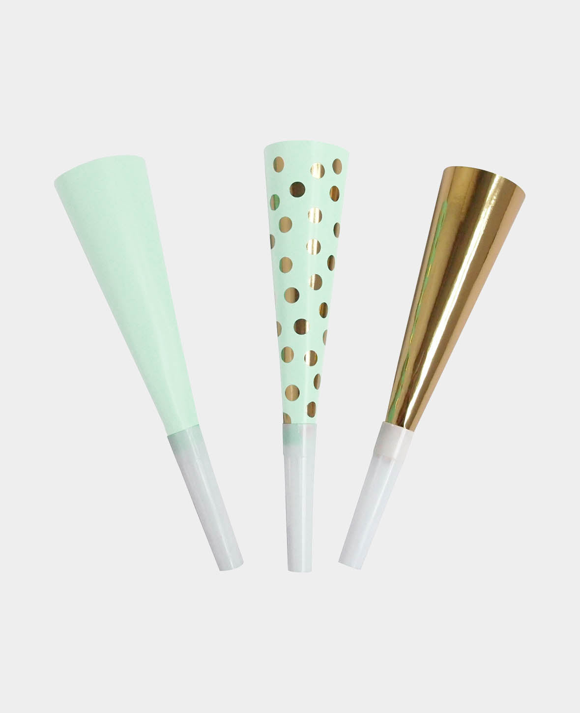 Party Tröten, Mint / Gold, 6 Stk.