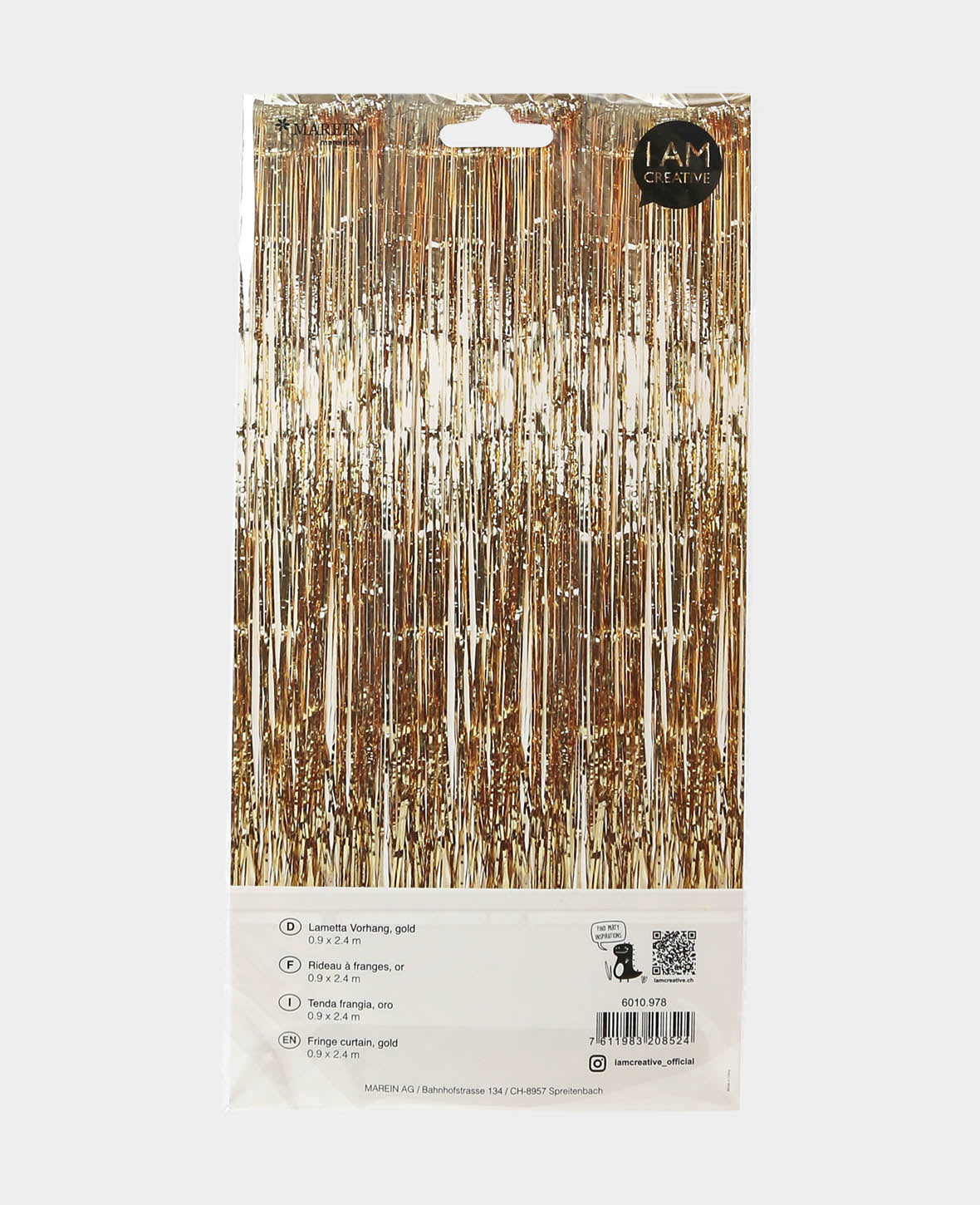Lametta Vorhang, Gold, 0.9 x 2.4 m