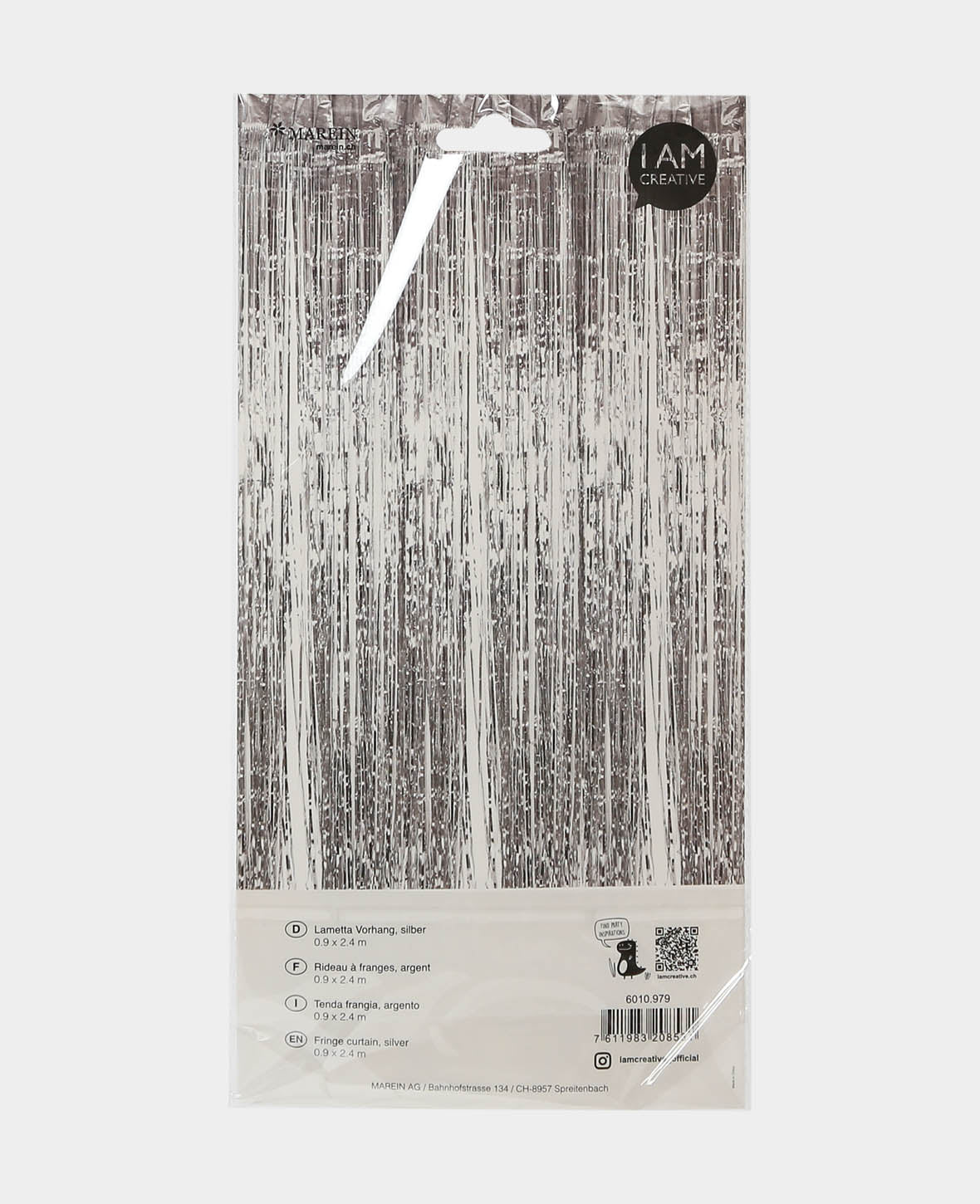 Lametta Vorhang, Silber, 0.9 x 2.4 m