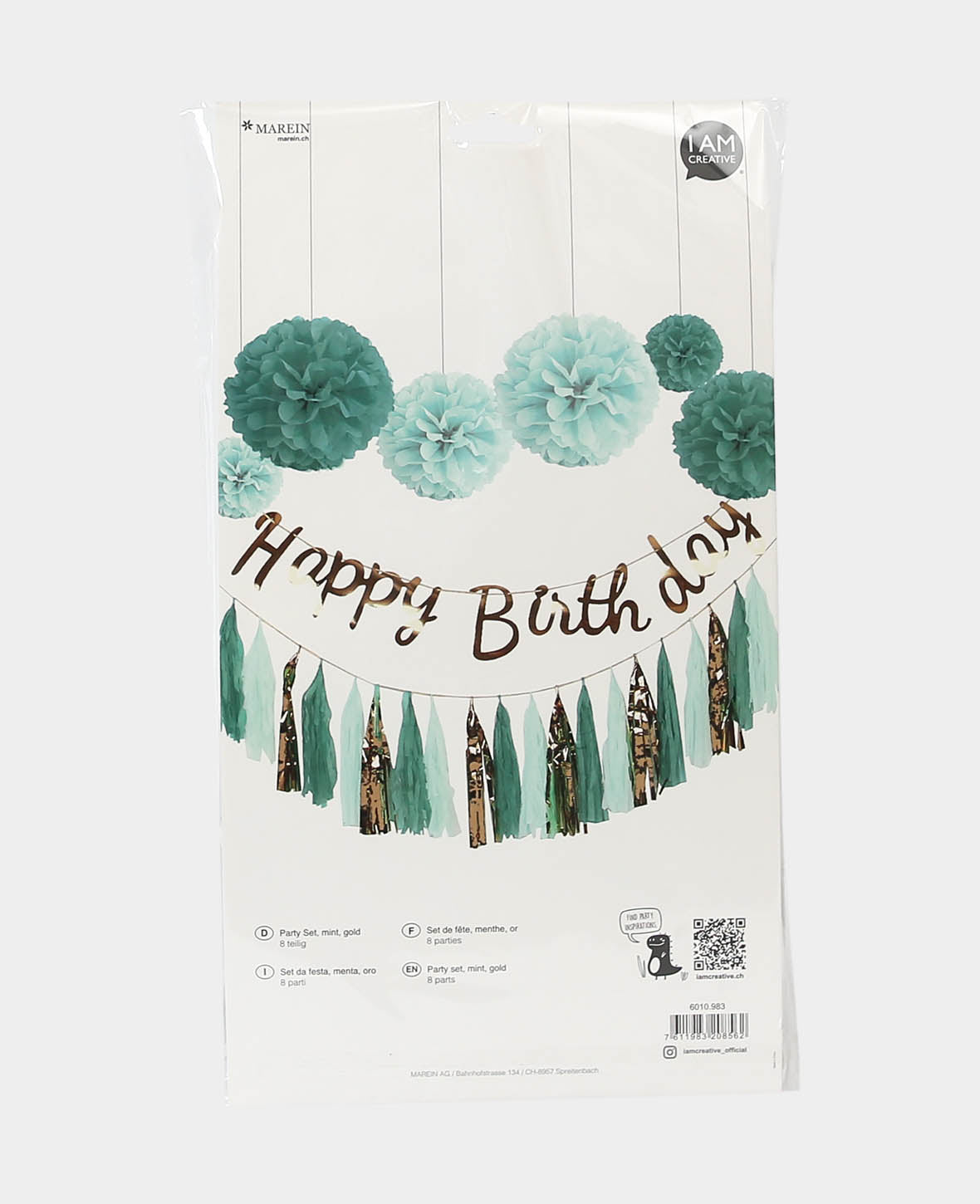 Party Set, Mint / Gold, 8 tlg.
