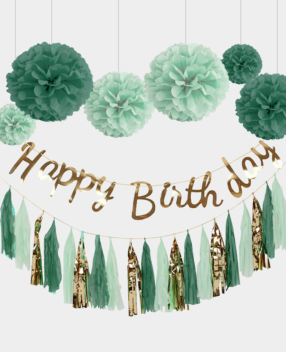 Party Set, Mint / Gold, 8 tlg.