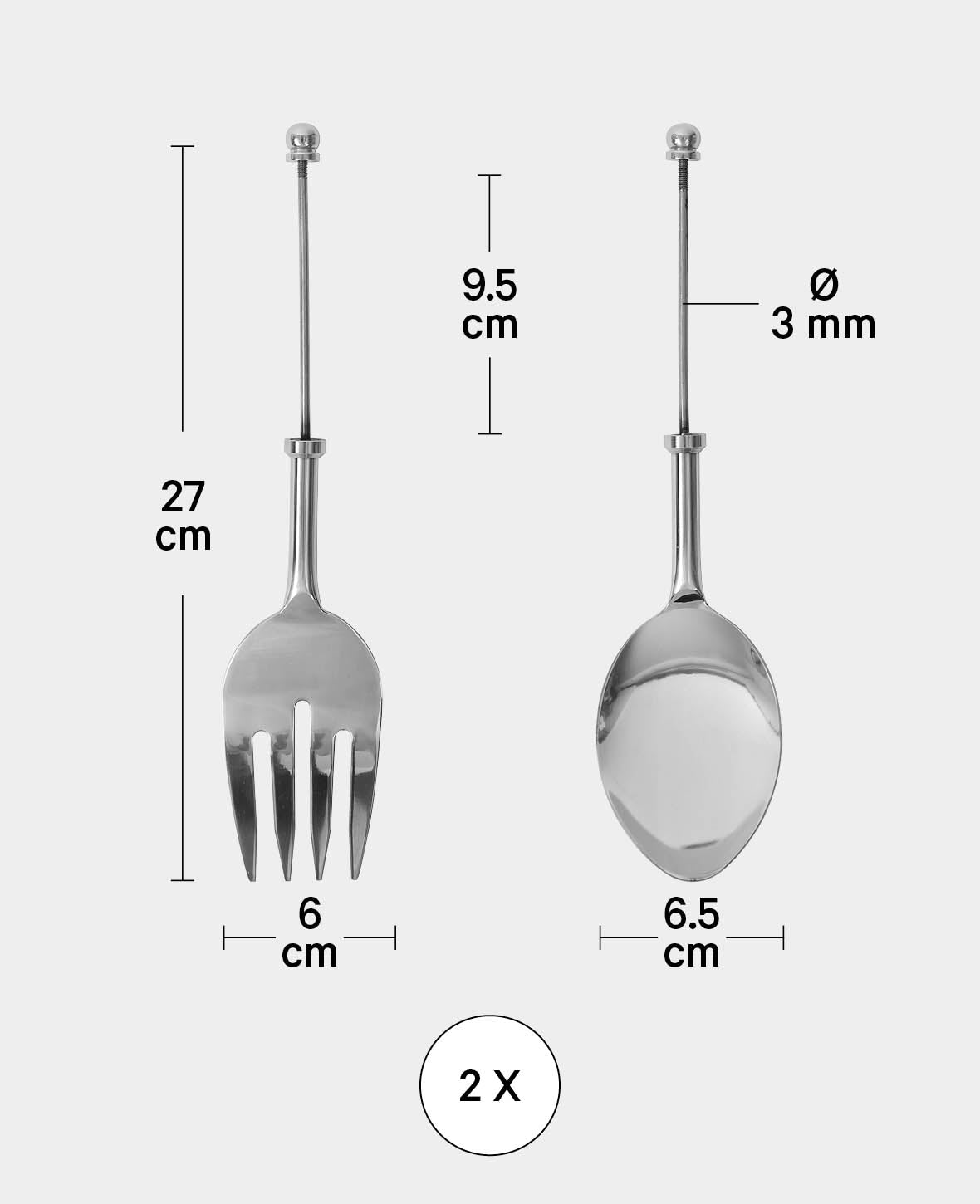 Salatbestecke 2er Set FIMO Zubehör, 27 cm, 30 cm, 3 x 2 Stk.