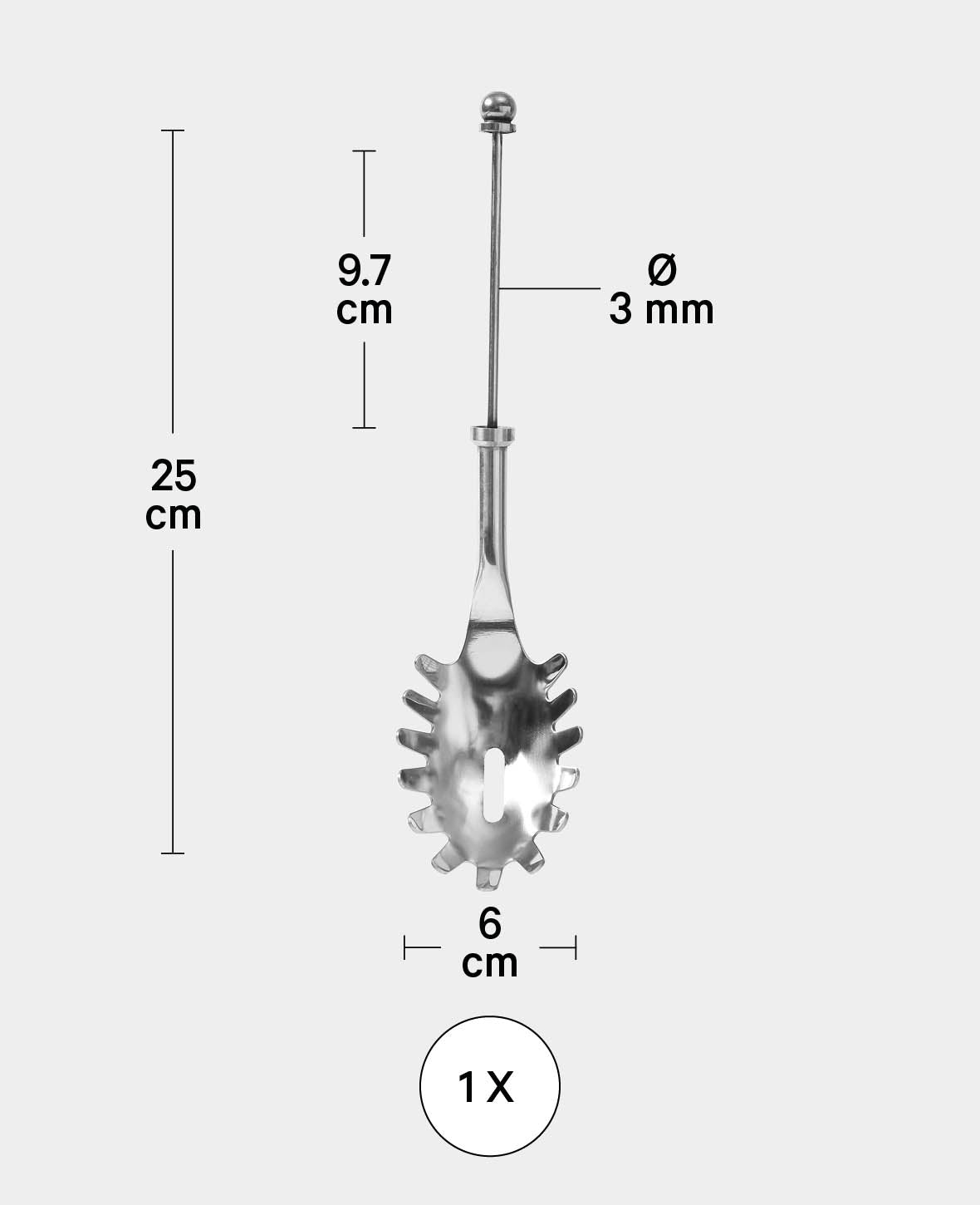 Spaghettilöffel FIMO Zubehör, 25 cm, 5 Stk.