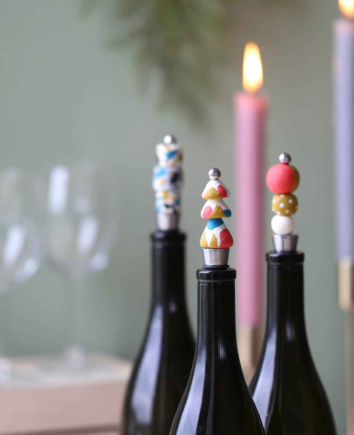 Bouchon de bouteille accessoire FIMO, 12 cm, 5 p.