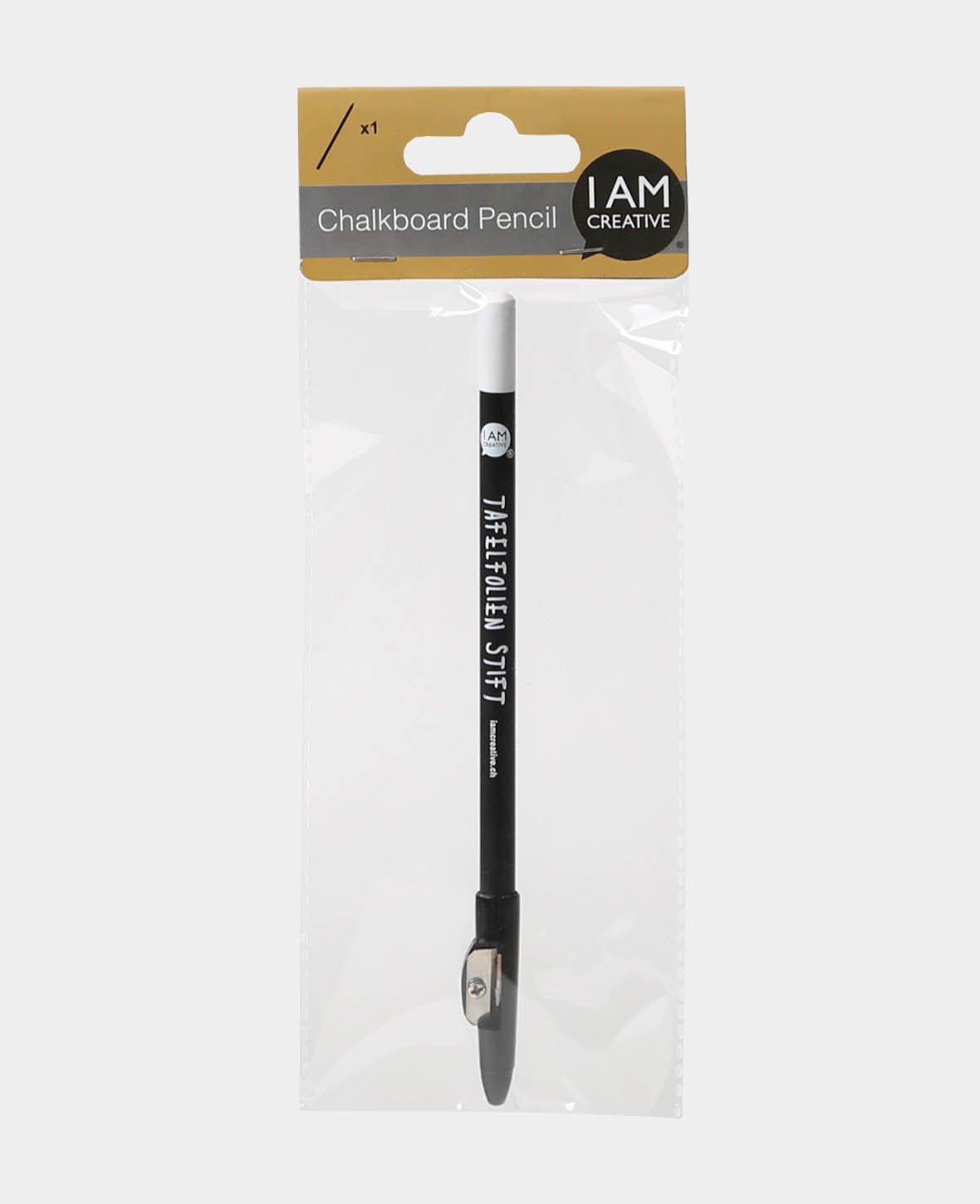 Chalkboard film pen, marker with white chalk for labeling blackboard and chalkboard films, ø 5 mm, incl. sharpener