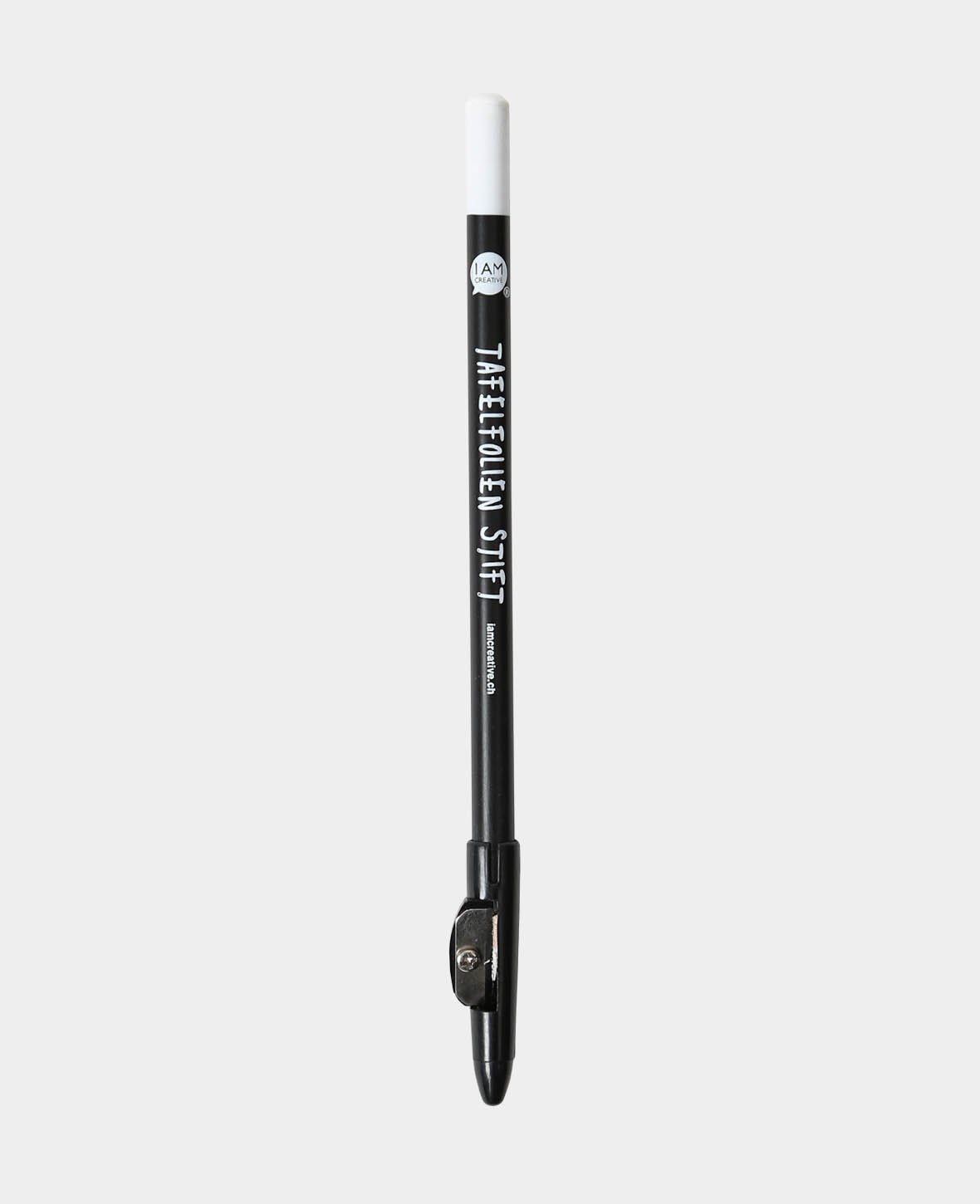 Chalkboard film pen, marker with white chalk for labeling blackboard and chalkboard films, ø 5 mm, incl. sharpener