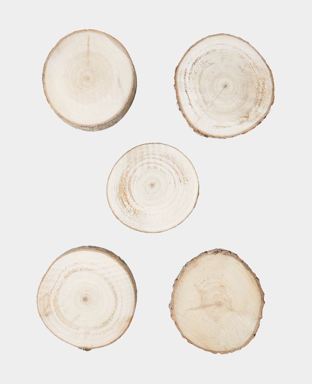 Wooden discs, round, brown, approx. ø 9 x 1.2 cm, 5 pcs.