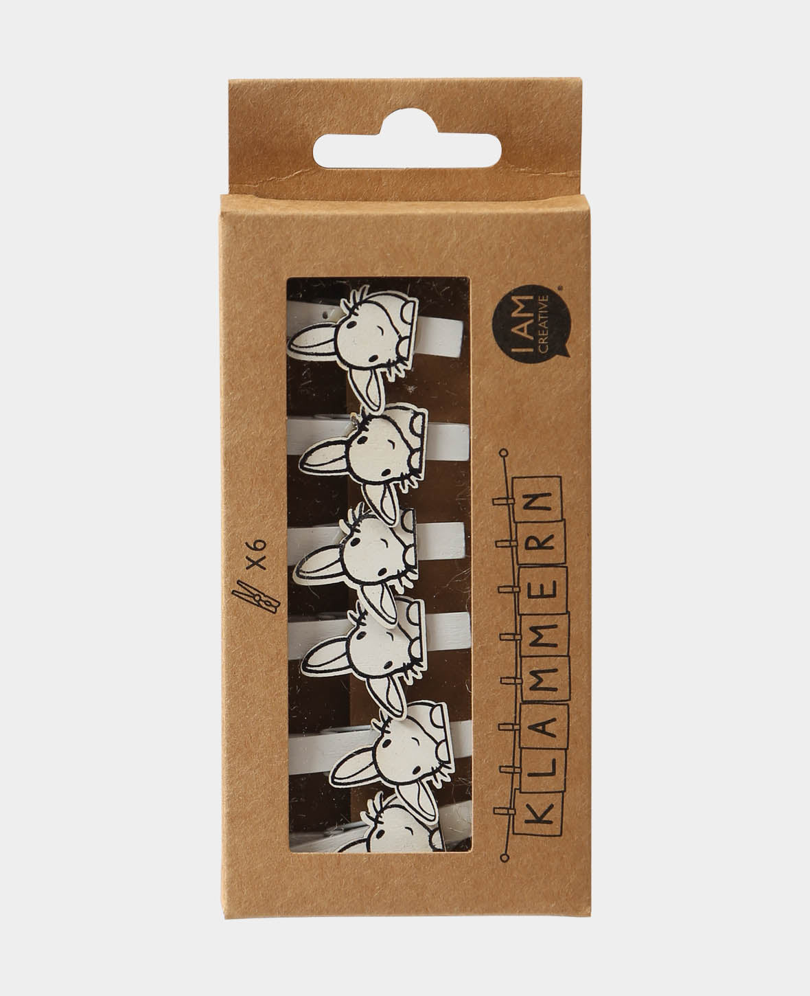 Pince à linge en bois Lapin I, 6 pcs.