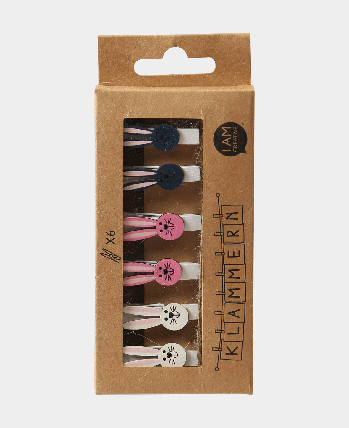 Pince à linge lapin II, 6 pcs.