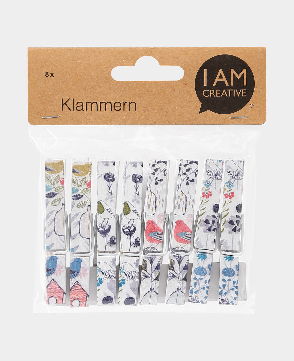 Pince à linge en bois VI, 8 pièces