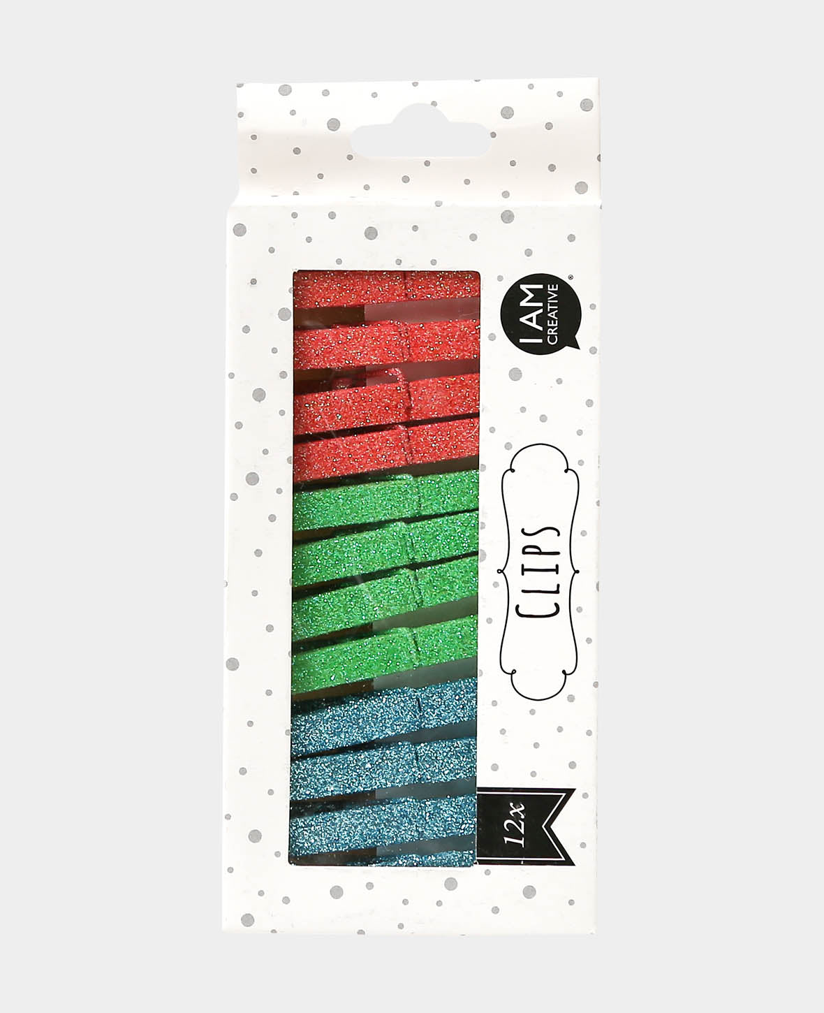Pince à linge en bois, paillettes, 4,5 cm, 12 pces