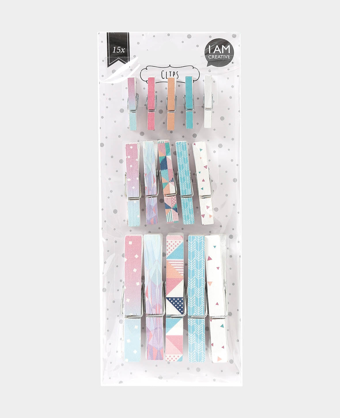 Pinces à linge en bois pastel, 15 pces.