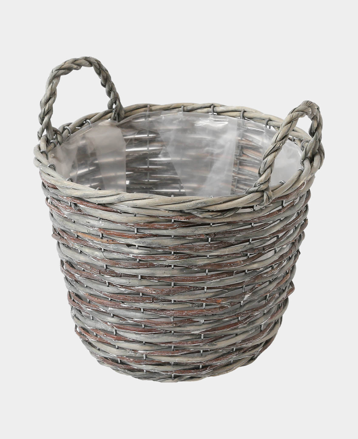 Blumenkorb rund Grau, ø 26 x 21 cm