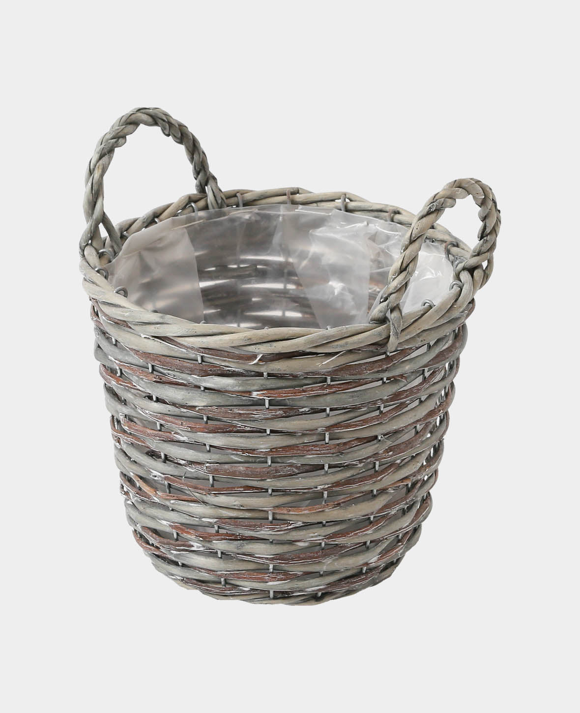 Blumenkorb rund Grau, ø 21 x 18 cm