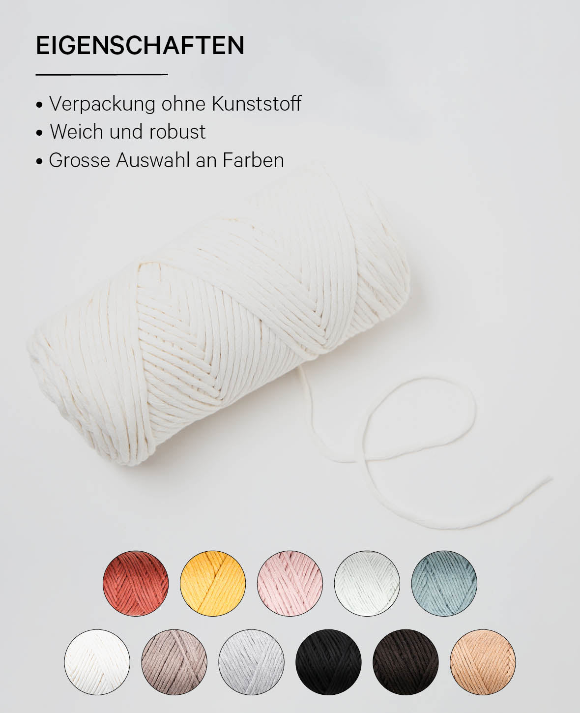 Carina Cream, Lalana Yarn for Crochet, Knitting, Weaving & Macrame Projects, Cream, 3 mm x approx. 120 m, approx. 200 g