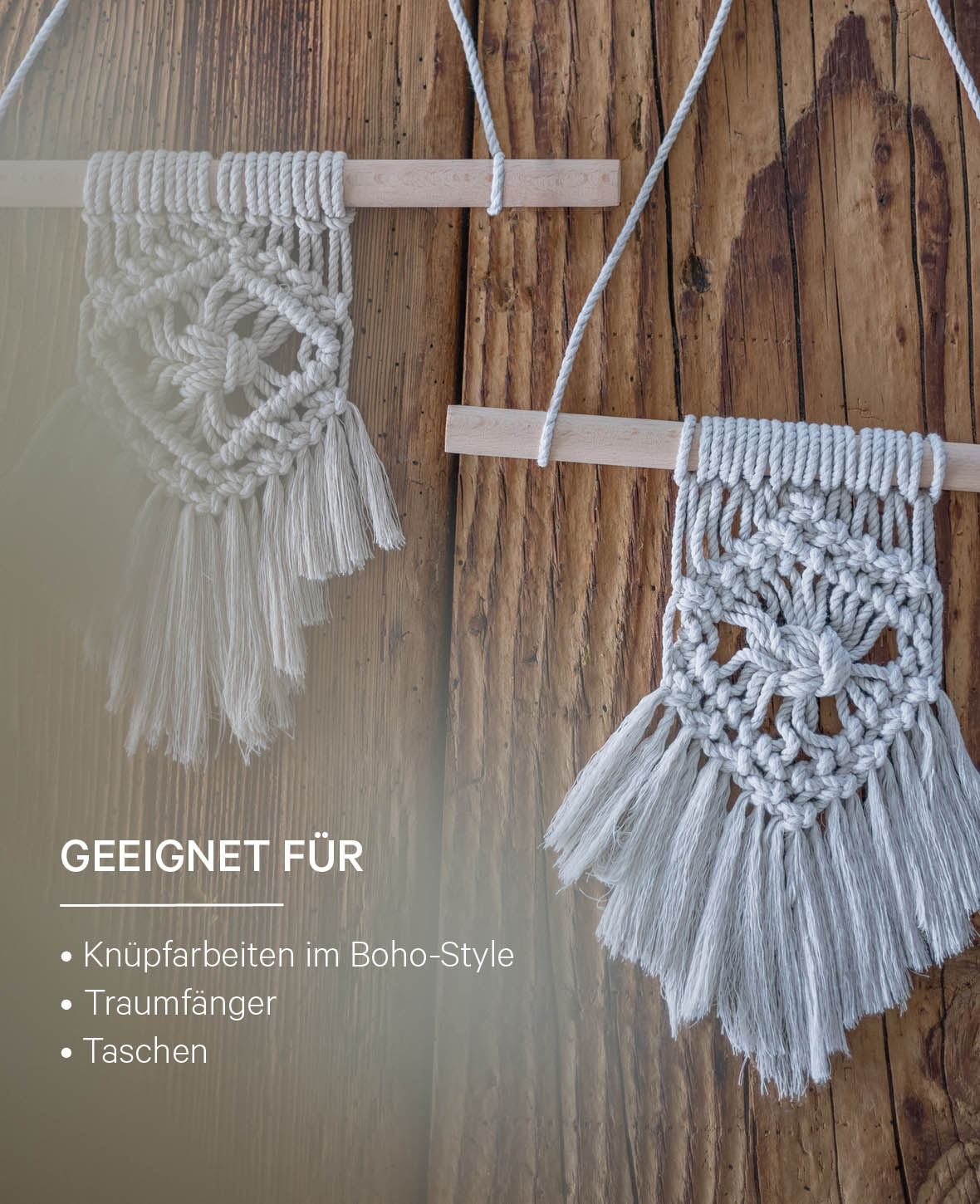 Carina brown, Lalana Garn für Häkeln, Stricken, Weben & Makramee Projekte, Braun, 3 mm x ca. 120 m, ca. 200 g