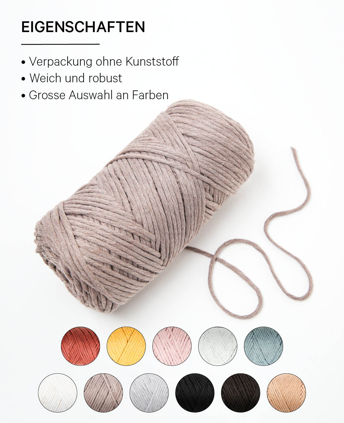 Carina Coffee, Lalana Yarn for Crochet, Knitting, Weaving & Macrame Projects, Brown, 3 mm x approx. 120 m, approx. 200 g