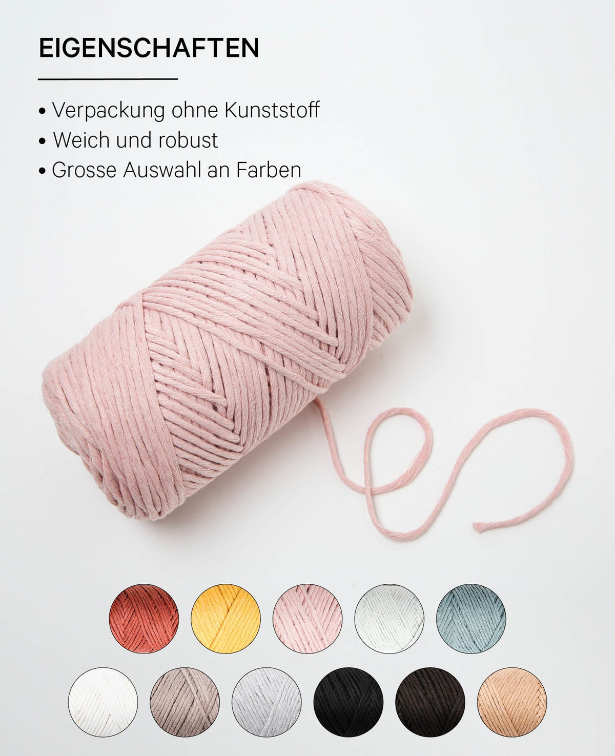 Carina powder, Lalana Yarn for Crochet, Knitting, Weaving & Macrame Projects, Pink, 3 mm x approx. 120 m, approx. 200 g