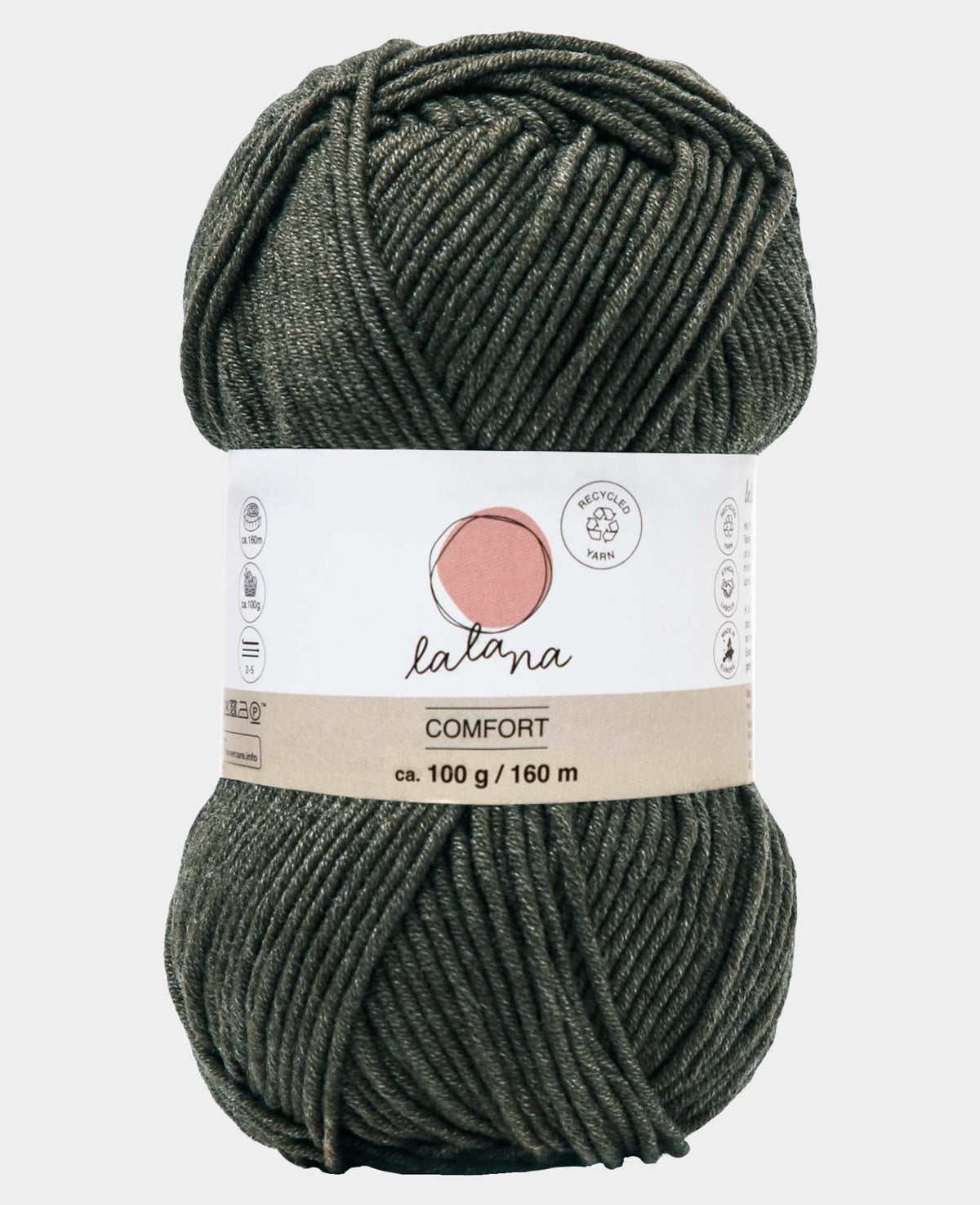 Comfort khaki, Graugrün, 3 mm x ca. 160 m, ca. 100 g