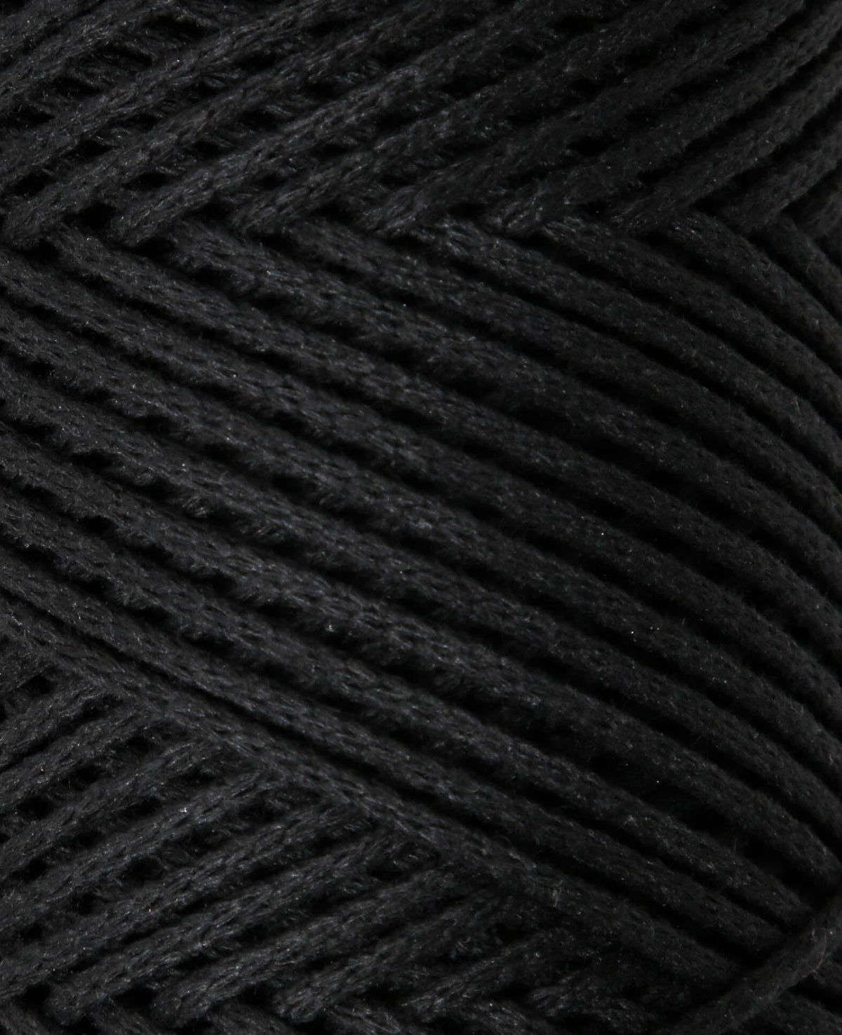 Lady Chain black, Lalana Kettengarn zum Häkeln, Stricken, Knüpfen & Makramee Projekte, Schwarz, ca. 2 mm x 100 m, ca. 200 g