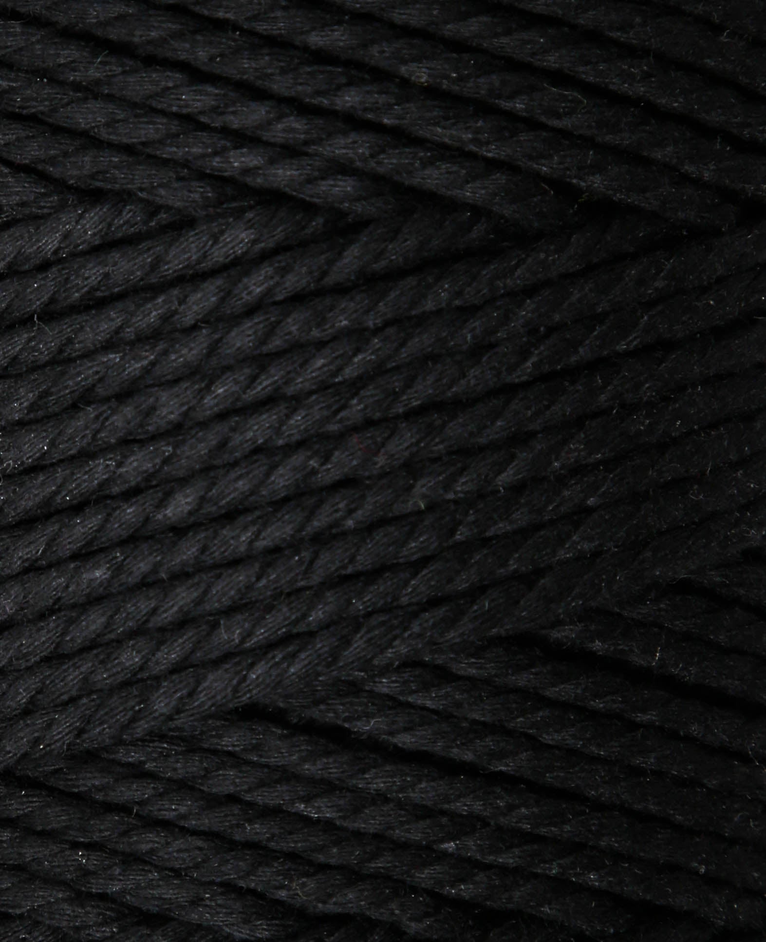 Macrame Rope black, Lalana Knüpfgarn für Makramee Projekte, Schwarz, 2 mm x ca. 160 m, ca. 500 g