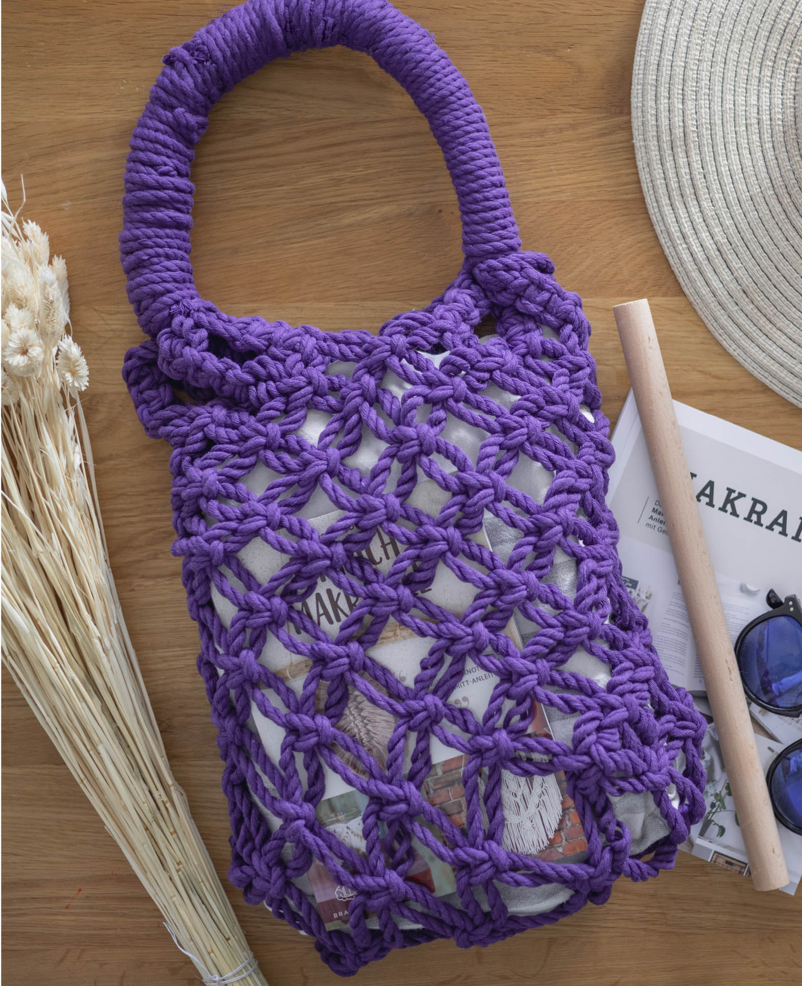 Macrame Rope mustard, Lalana Knüpfgarn für Makramee Projekte, Senfgelb, 5 mm x ca. 30 m, ca. 330 g