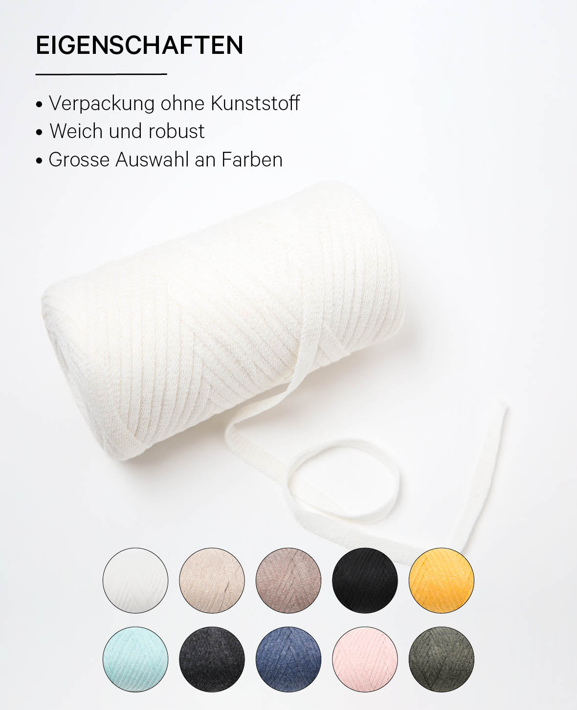 Ribbon Pura cream, Lalana ribbon yarn for crochet, knitting, knotting & macrame projects, cream color, approx. 8 x 1 mm x 95 m, approx. 200 g