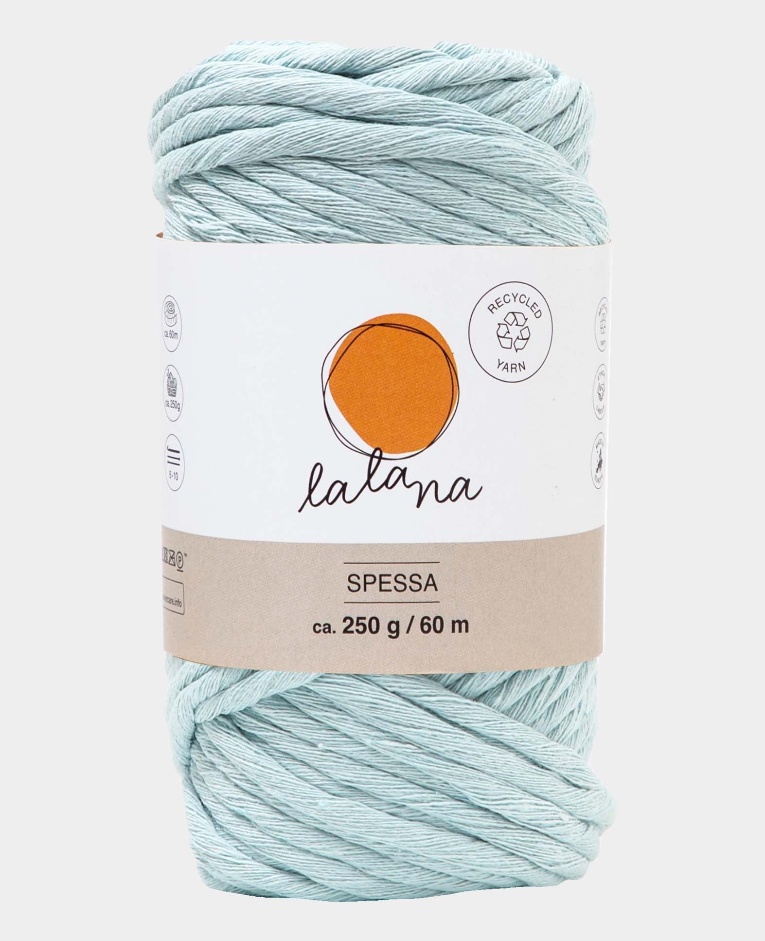 Spessa mint, Lalana Makrameegarn zum Häkeln, Stricken, Knüpfen & Makramee Projekte, Mintfarbe, ca. 5 mm x 60 m, ca. 250 g